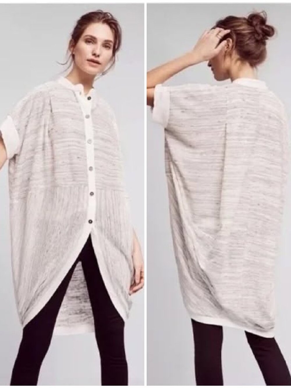 Anthropologie Postmark Bay Harbor Topper Space Dye Long Cardigan Medium